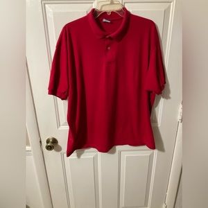 3/$12 Sale Vintage Hanes Polo Shirt Size XL Red Short Sleeve Collared 90s